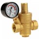 COVNA Adjustable Brass Water Pressure Reducing Valve and 40mm 250 / 300 / 400 bar Liquid Filled Pressure Gauge